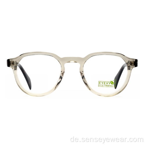 Benutzerdefinierte Logo Vintage Frauen Acetat Optische Rahmenbrille